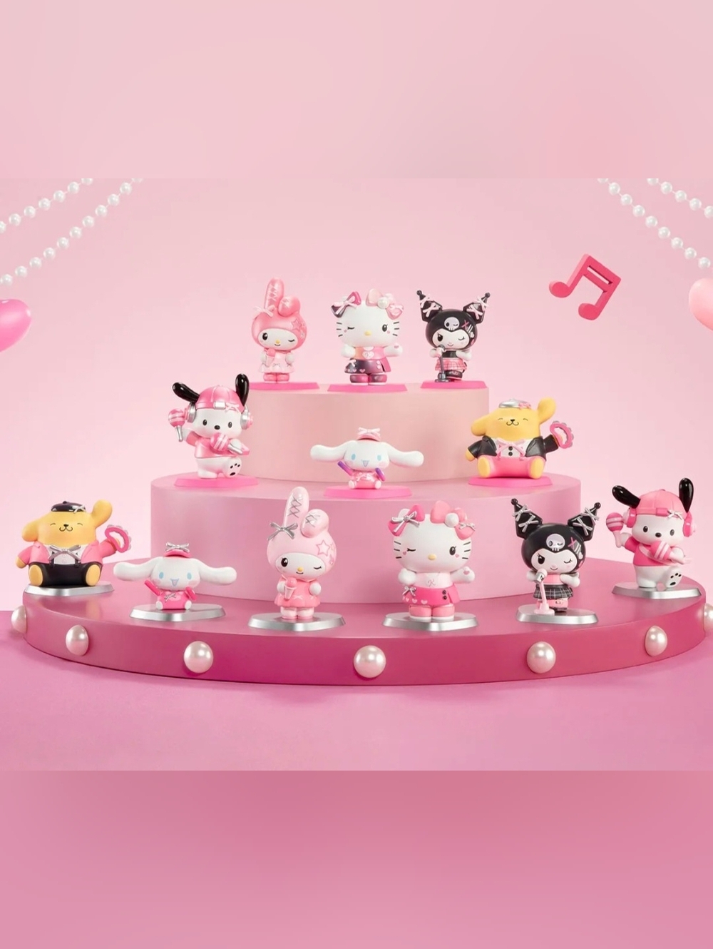 Hello Kitty And Friends Pink Party Series Figures  "Kuromi" - Picture 10 of 15
